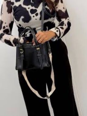 NWT Zara Black Mini Shopper Tote Bag